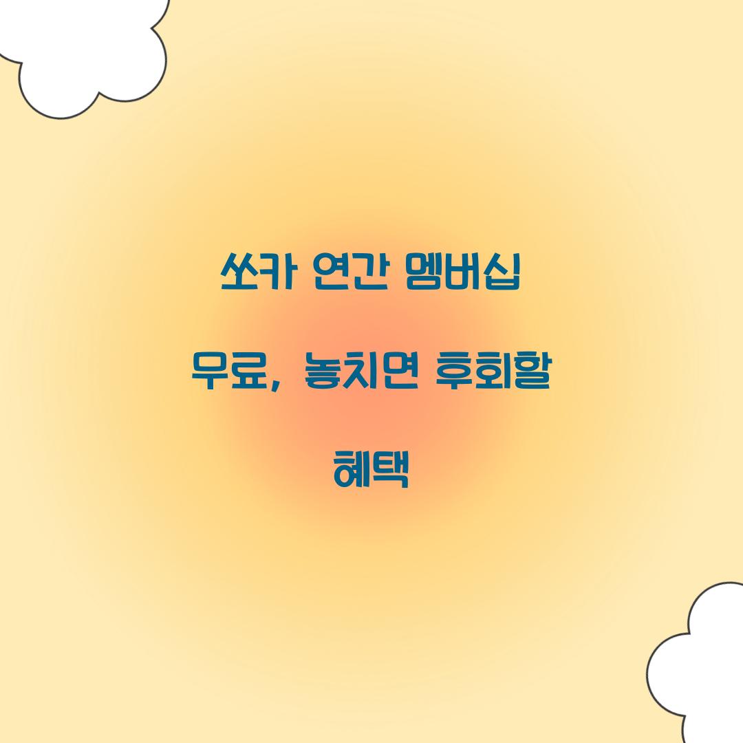 쏘카 연간 멤버십 무료