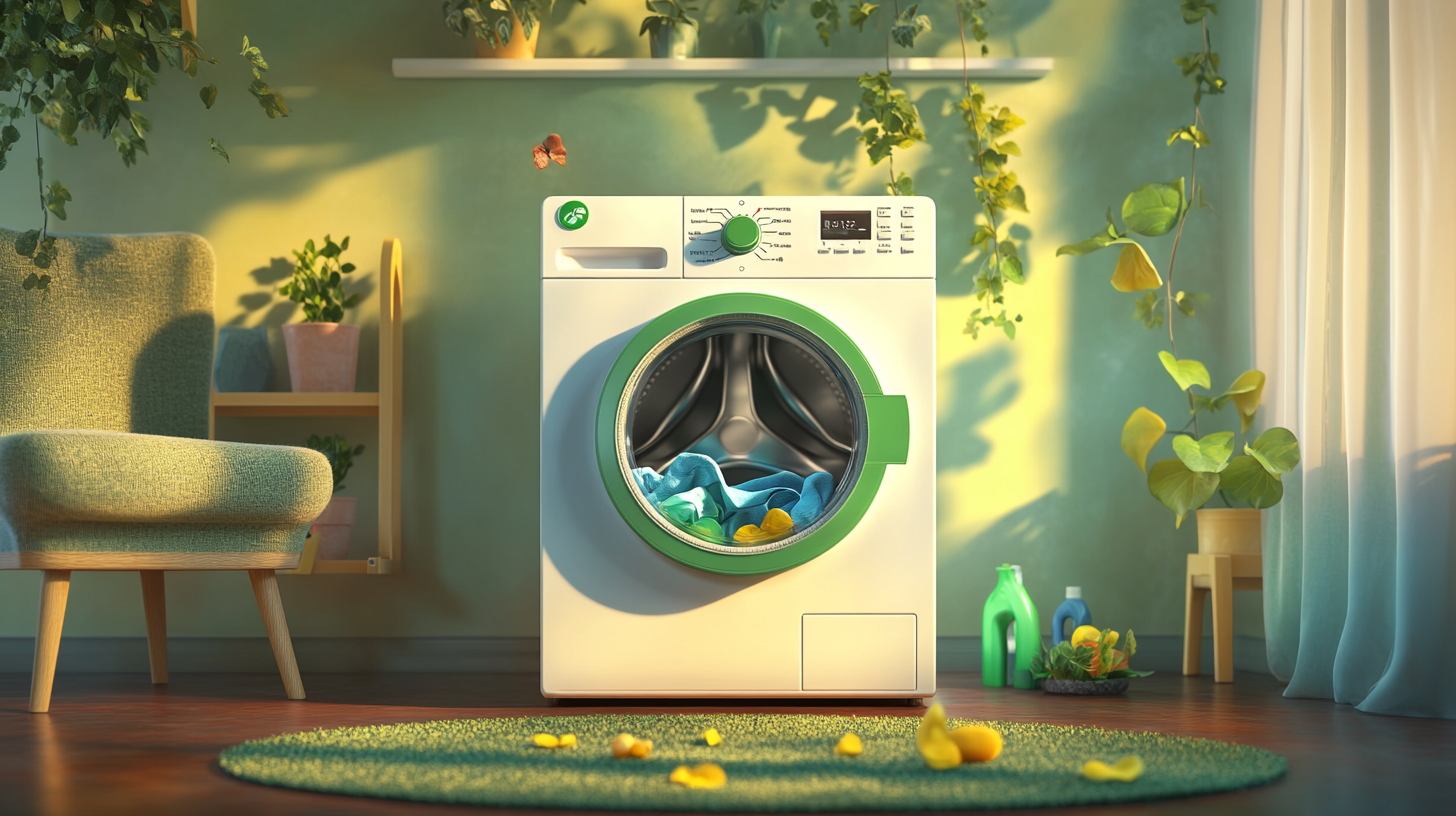 미세 플라스틱 저감 기능에 집중하며 가족이 사용하는 친환경 세탁기의 생생한 모습