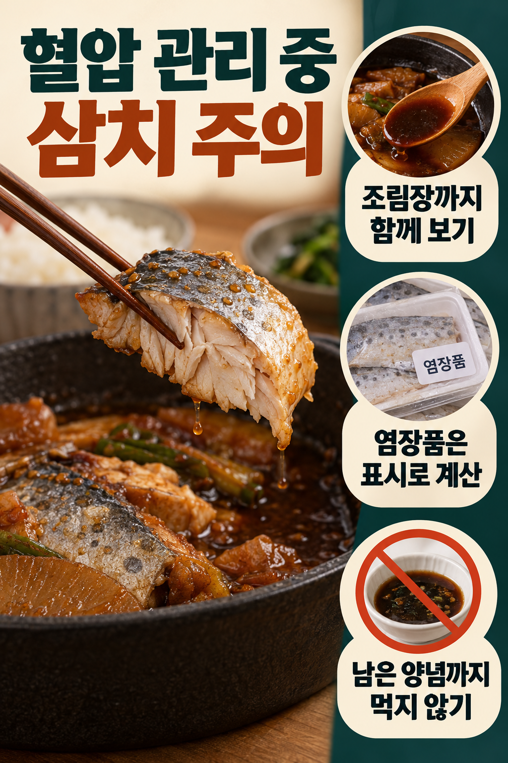 삼치 · 짠 조림장·염장품은 삼치 생것과 따로 계산하세요 실사 인포그래픽