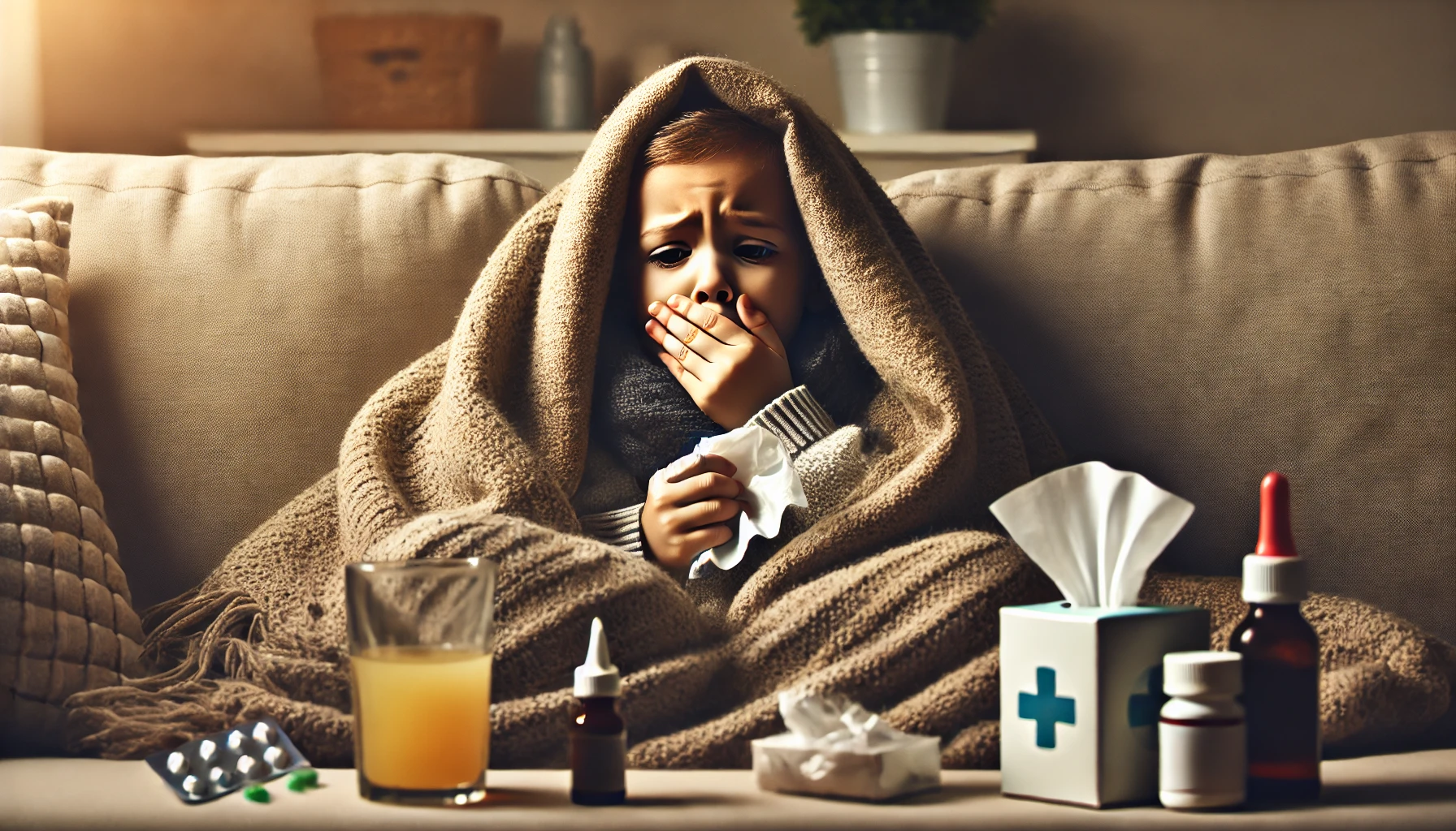 꾀병을 부리는 어린아이