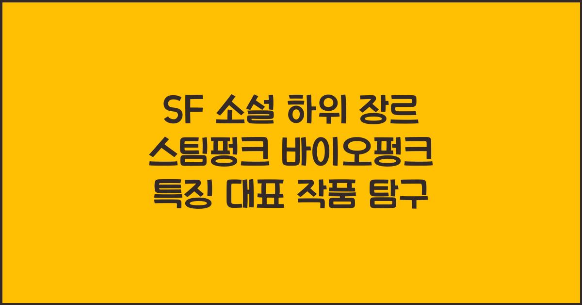 SF 소설 하위 장르 스팀펑크 바이오펑크 특징과 대표 작품