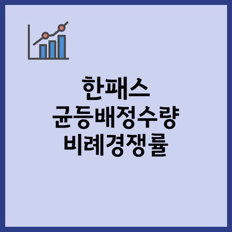 한패스 균등배정 수량, 비례경쟁률
