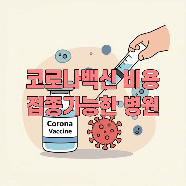 코로나 예방접종 비용과 백신 접종 가능 병원