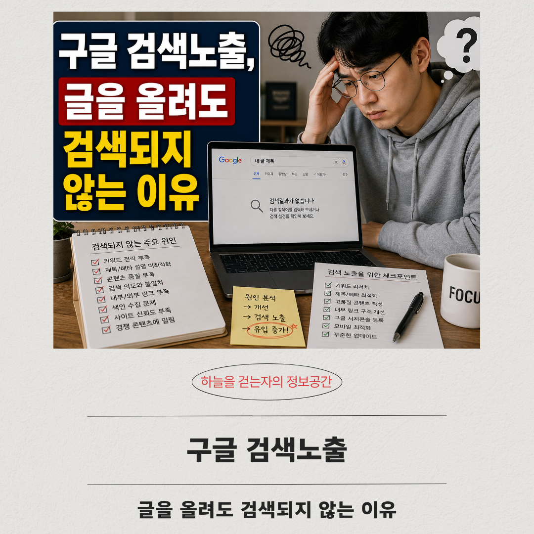 구글 검색노출, 글을 올려도 검색되지 않는 이유
