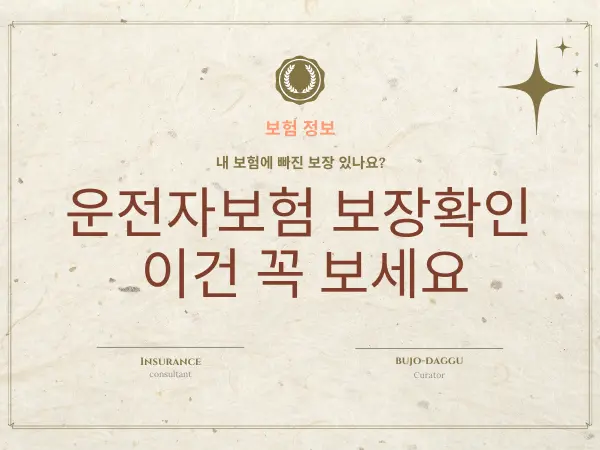 운전자보험 보장확인 체크리스트 - 변호사선임비용부터 부상치료비까지