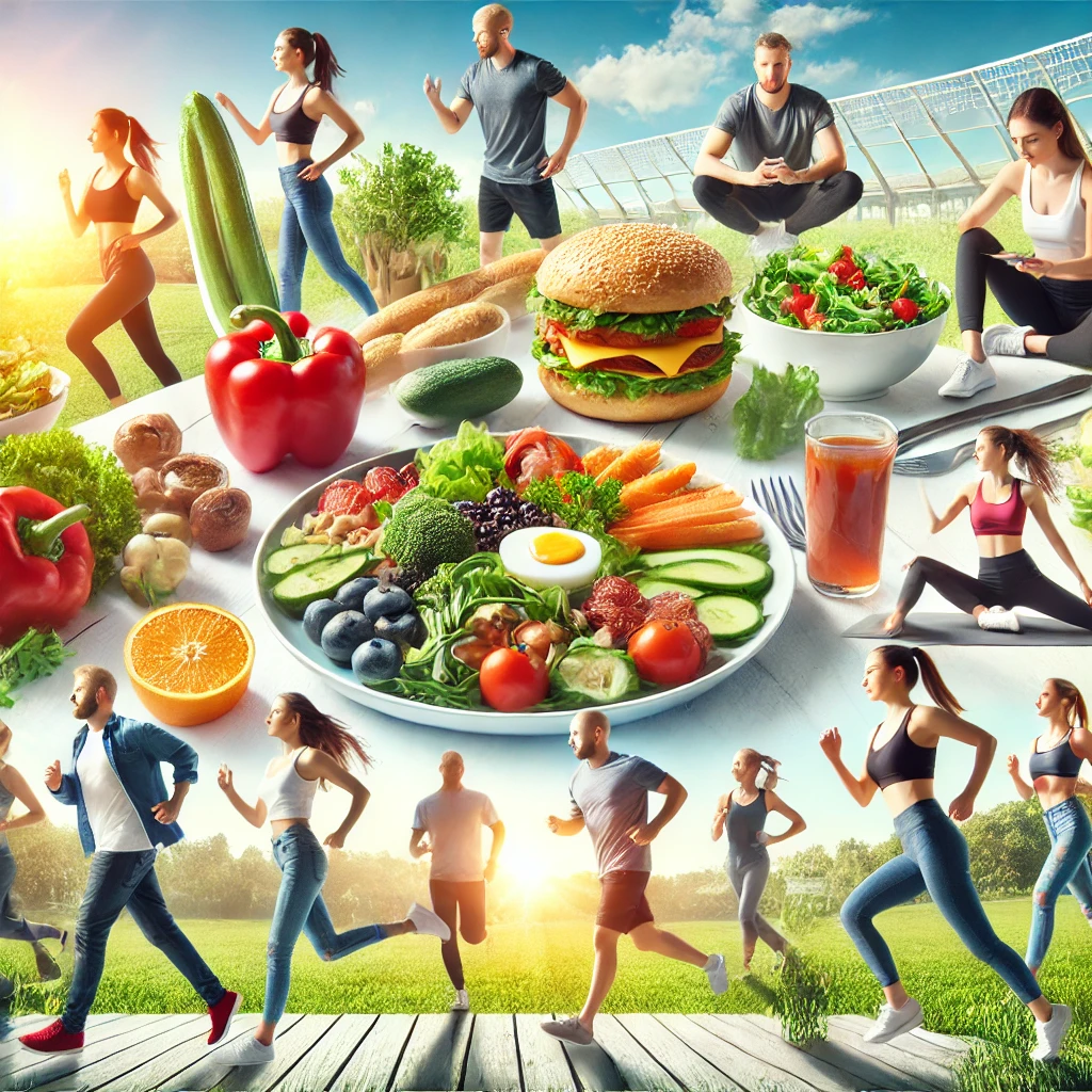 MZ세대들이 건강하게 식사하거나 운동하는 모습