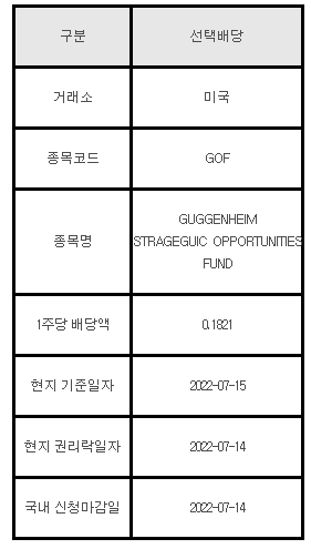 미국주식 선택배당 GOF