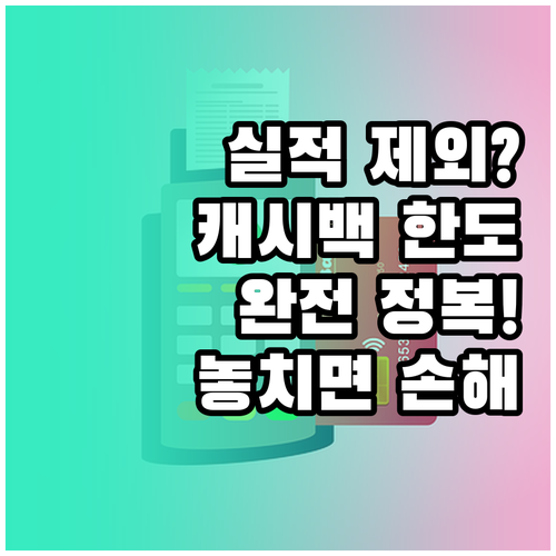 카드 실적 제외 항목 확인과 월간 최..