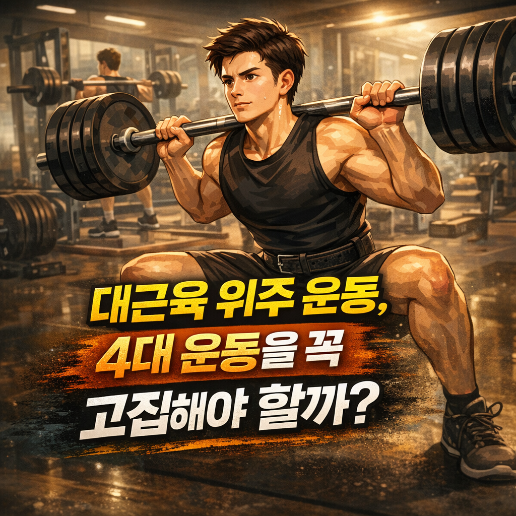 대근육 위주 운동에서 스쿼트 등 4대 운동을 꼭 해야 하는지 고민하는 헬스 루틴 이미지