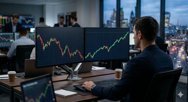 유가 상승과 하락에 따라 주식시장 흐름이 변화하는 모습