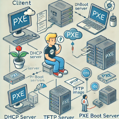 pxe 서버의 구조에 대한 이미지