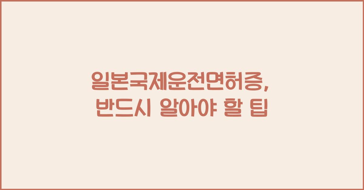 일본국제운전면허증
