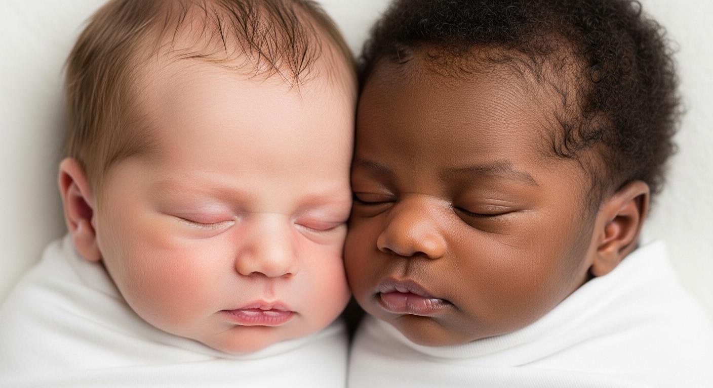 아기 피부색 다름