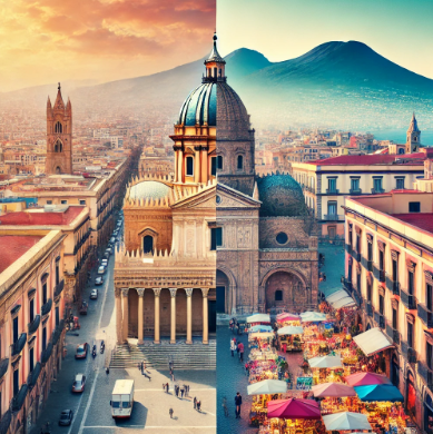 팔레르모와 나폴리 반반사진