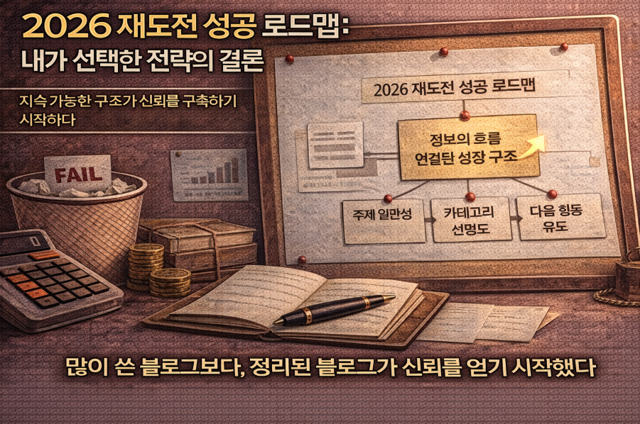 작성자 시선에서 운영자 시선으로 전환된 블로그 구조를 보여주는 이미지, 전체 흐름과 역할 중심의 콘텐츠 관리 장면