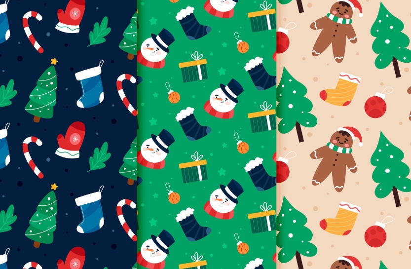크리스마스패턴 아기자기 스타일 미리보기 이미지