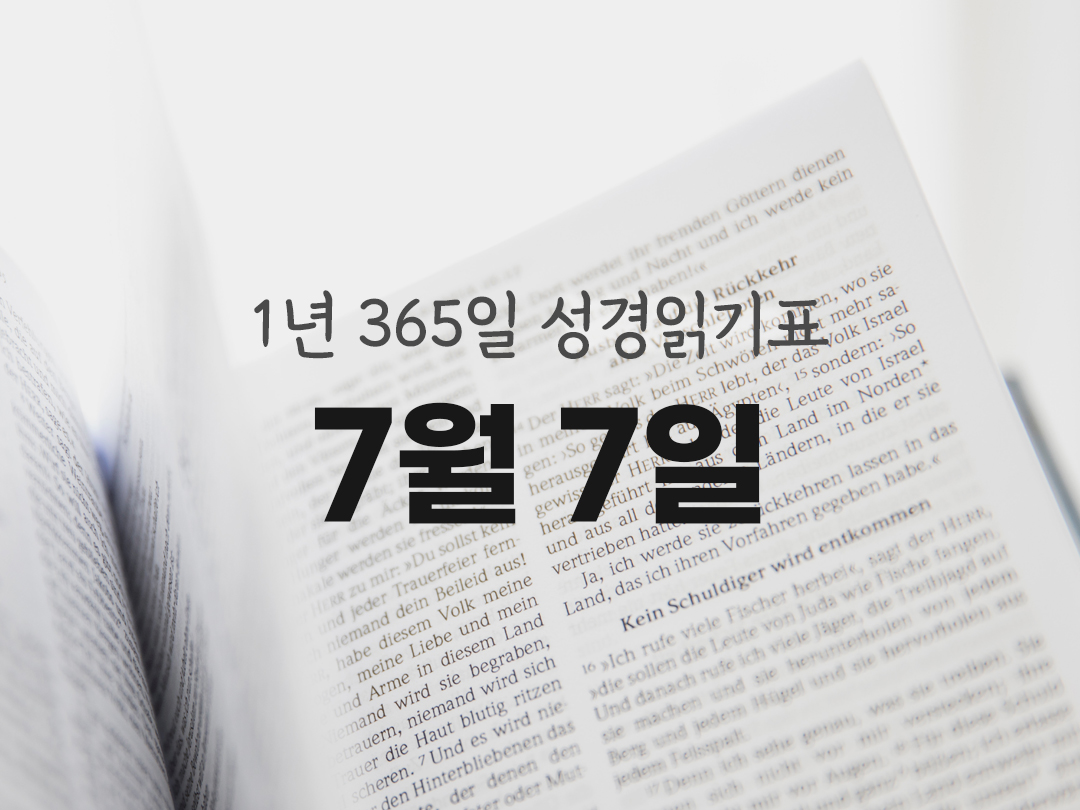 1년 365일 성경읽기표 7월 7일 지혜서 성경읽기 진도표