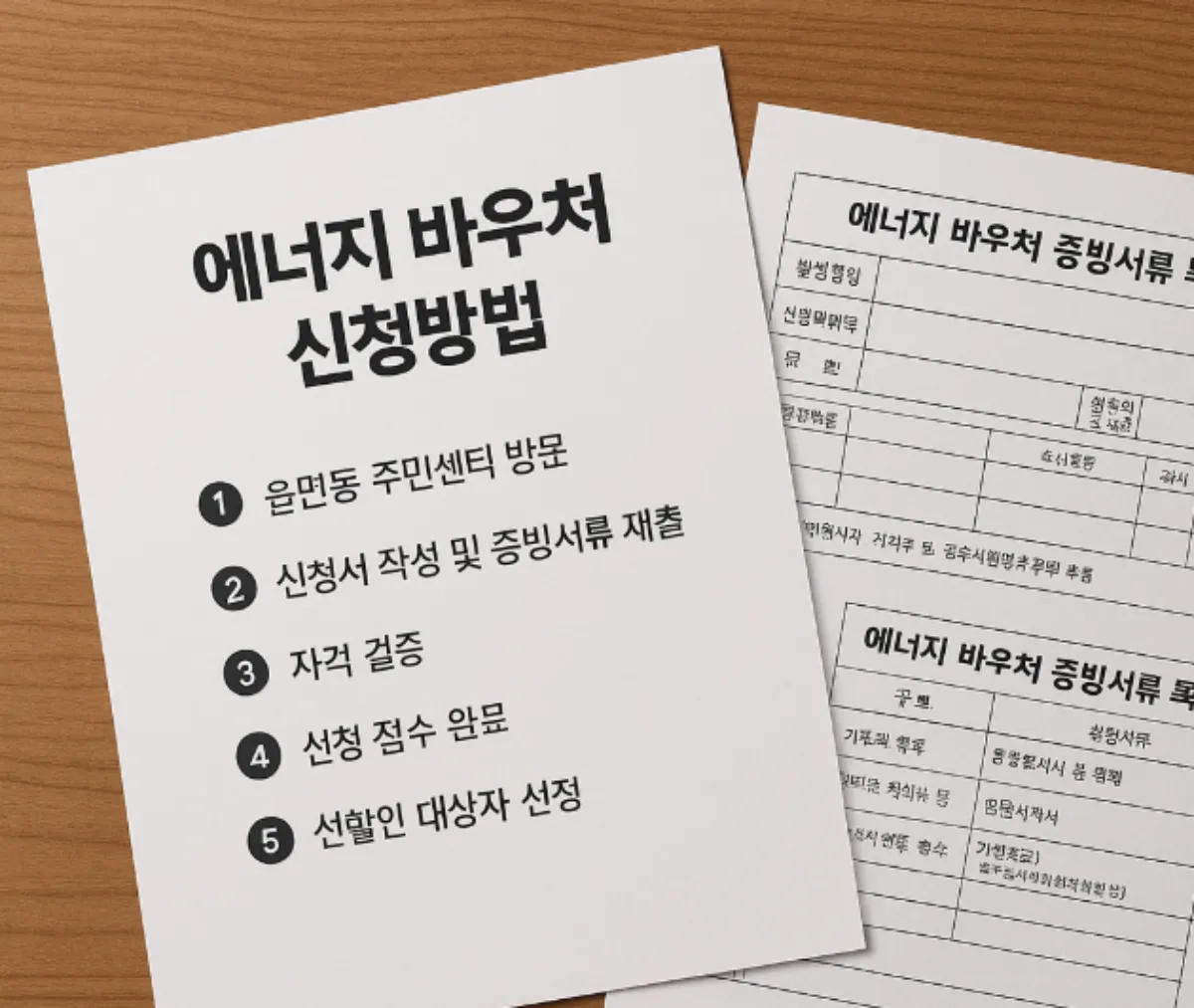 에너지바우처 신청서류