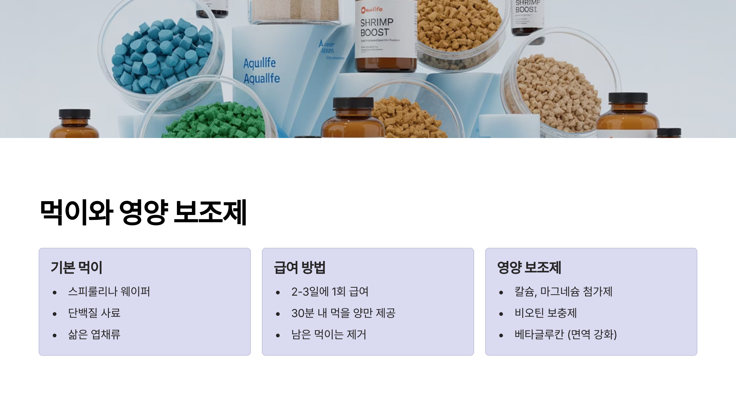 먹이와 영양 보조제