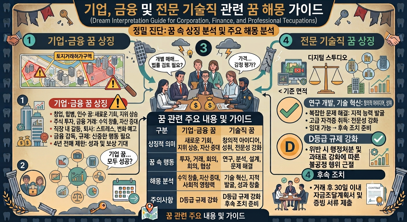 기업, 금융 및 전문 기술직 관련 꿈