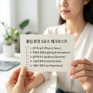 몰입을 위한 환경 세팅 체크리스트 알려 드려요.