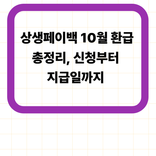 상생페이백 10월 환급 총정리, 신청부터 지급일까지 한눈에 보기