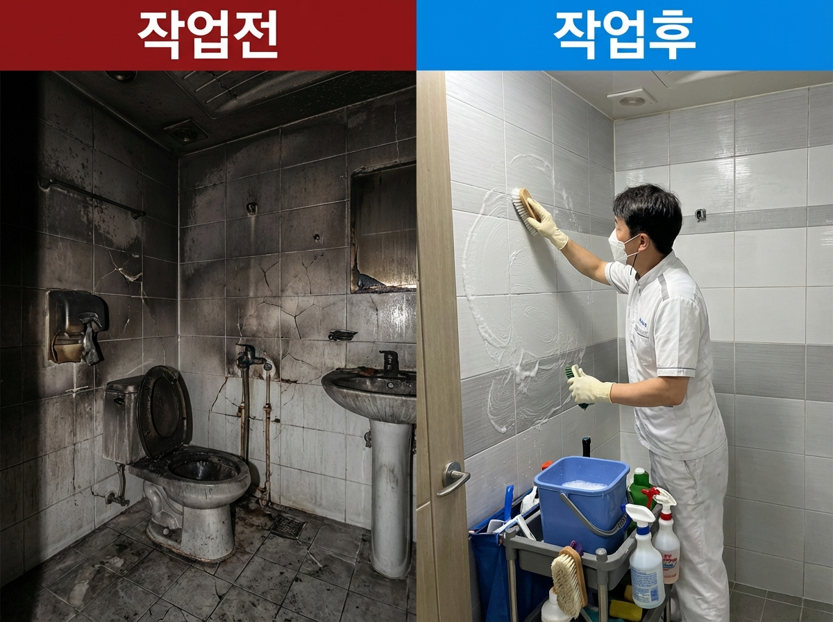 정읍시 화장실 엔테리어 공사 작업전 작업후 모습