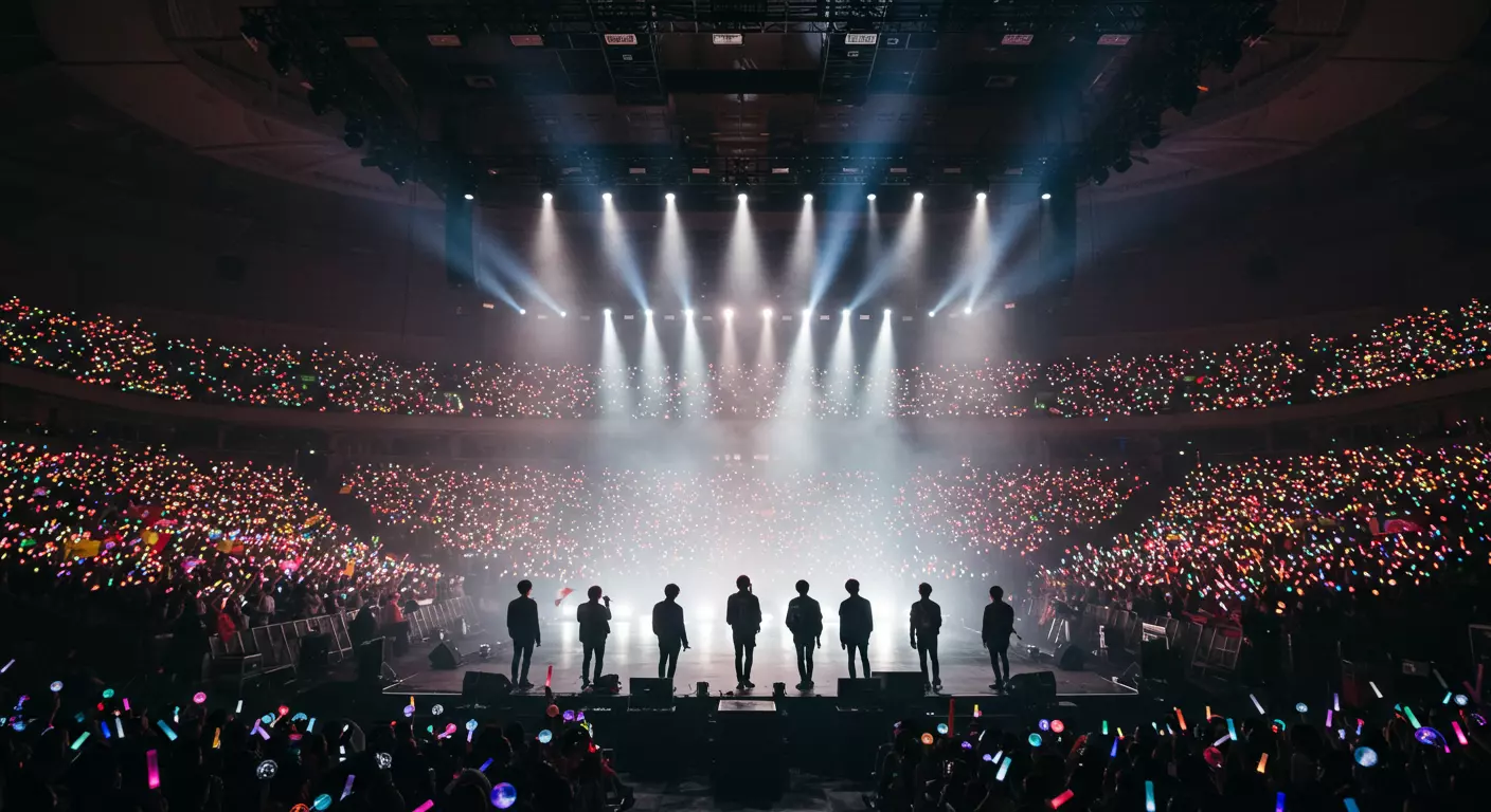 한국 아이돌 무대 장면
