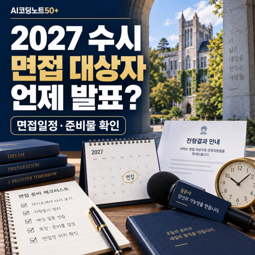2027 수시 면접 대상자 발표 대학별 면접일정 시간 준비물 확인방법