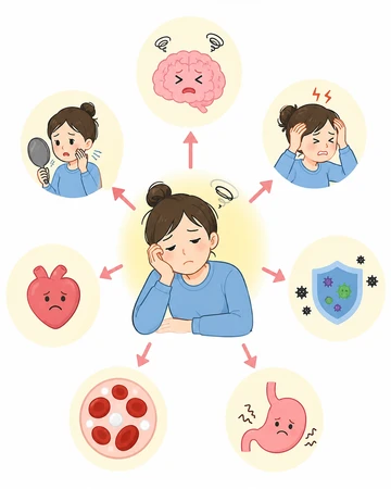 수면 부족으로 피곤한 몸 상태 모습4