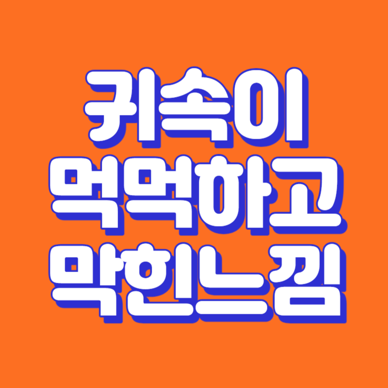 귀속이 먹먹하고 막힌것같아요
