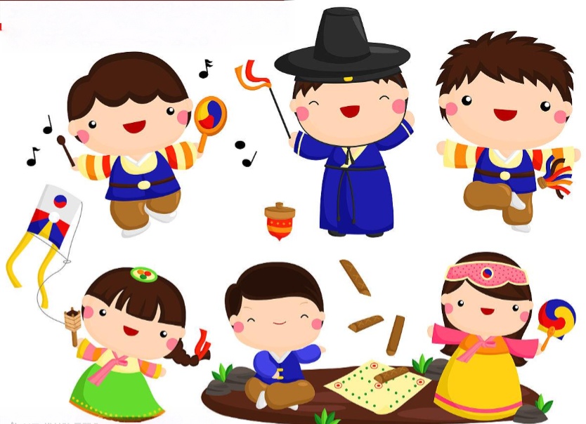한국전통놀이를캐릭터화한그림연날리기사물놀이윷놀이제기차기