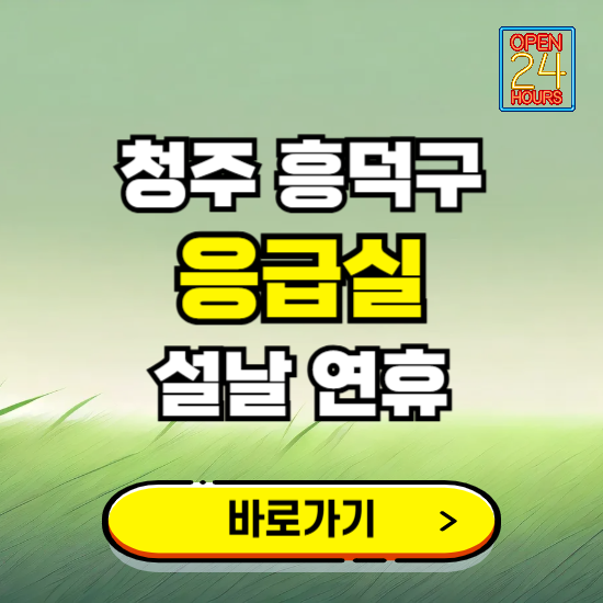 청주시 흥덕구 설날 연휴 비상진료 응급실 병원 찾기 ❘ 내근처 24시 야간 심야 휴일 가능한 곳