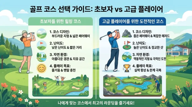 골프코스 선택에 대한 가이드 설명 이미지
