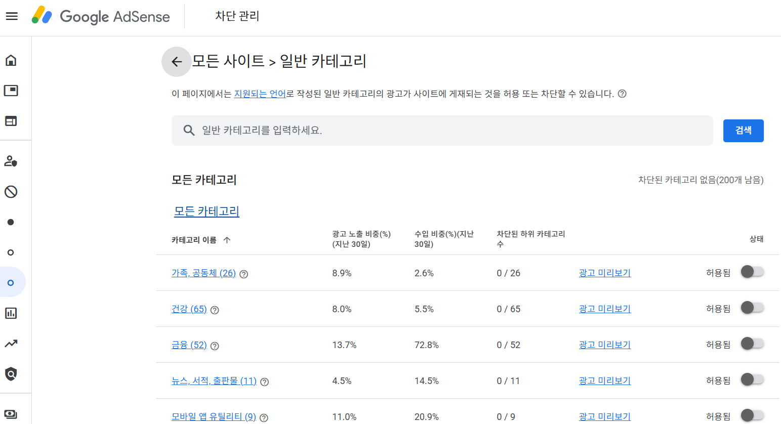 에드센스 저가 광고 차단