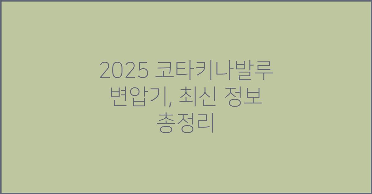 2025 코타키나발루 변압기