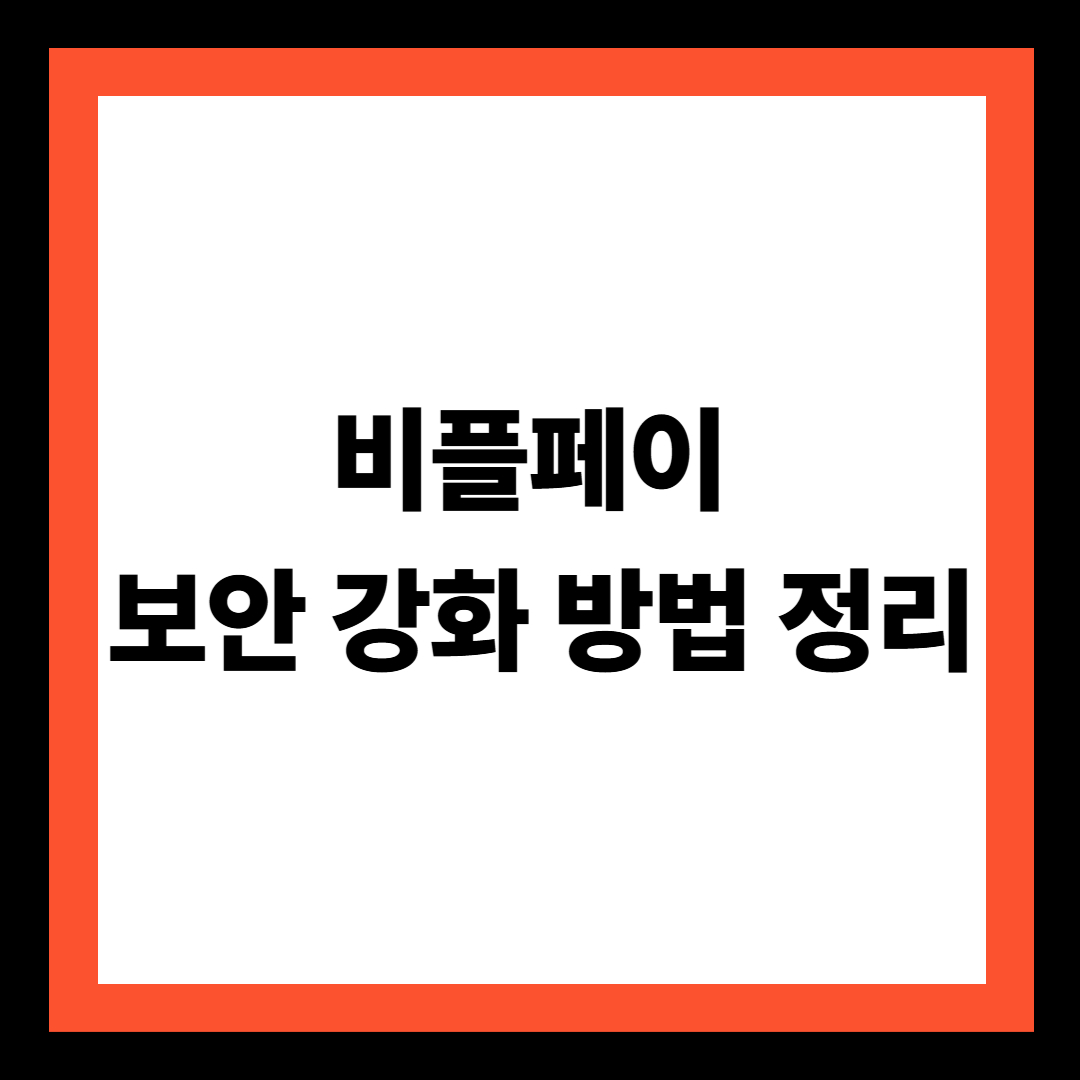 비플페이 보안 강화 방법 정리