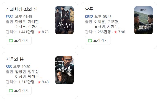 설 특선 영화 편성표