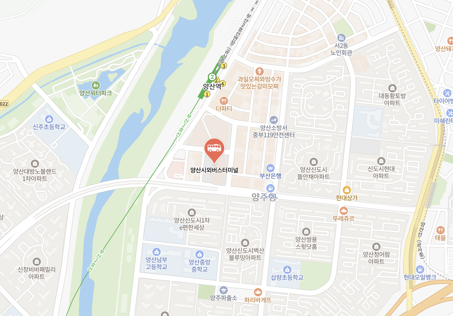 양산 시외버스터미널 시간표 조회 및 예매