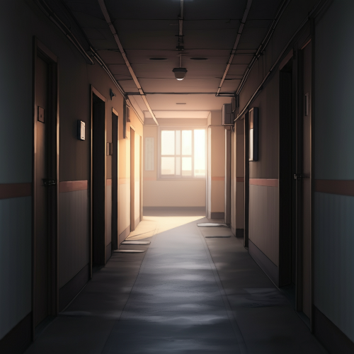 복도 그린 사진_