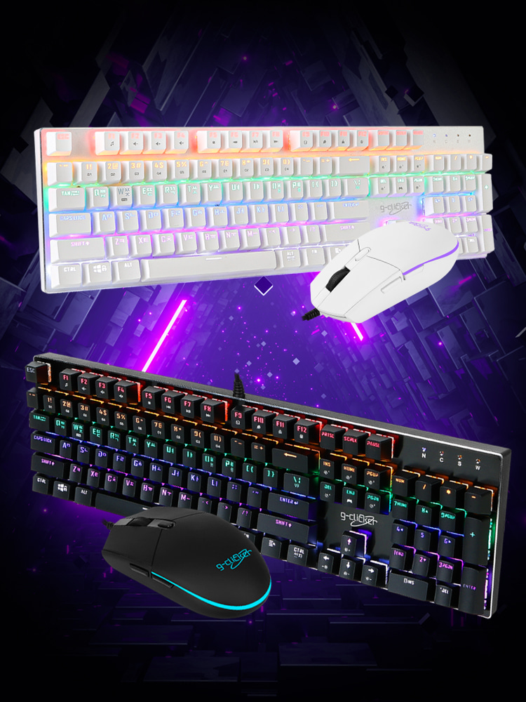G-Clicker Superhero GMK-510X 스페셜 게이밍 기계식 키보드 & 마우스 세트