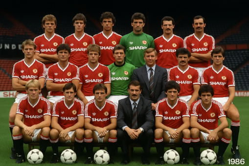 1986 맨체스터 선수들 모습