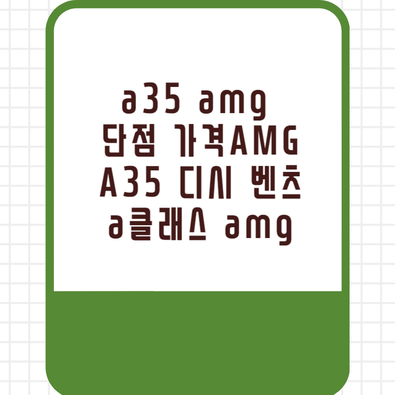 a35 amg 단점 가격AMG A35 디시 벤츠 a클래스 amg