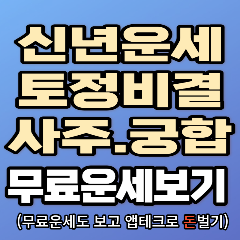 신년운세 토정비결 사주 궁합 앱테크