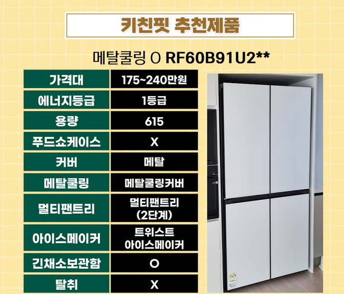 키친핏 추천 제품