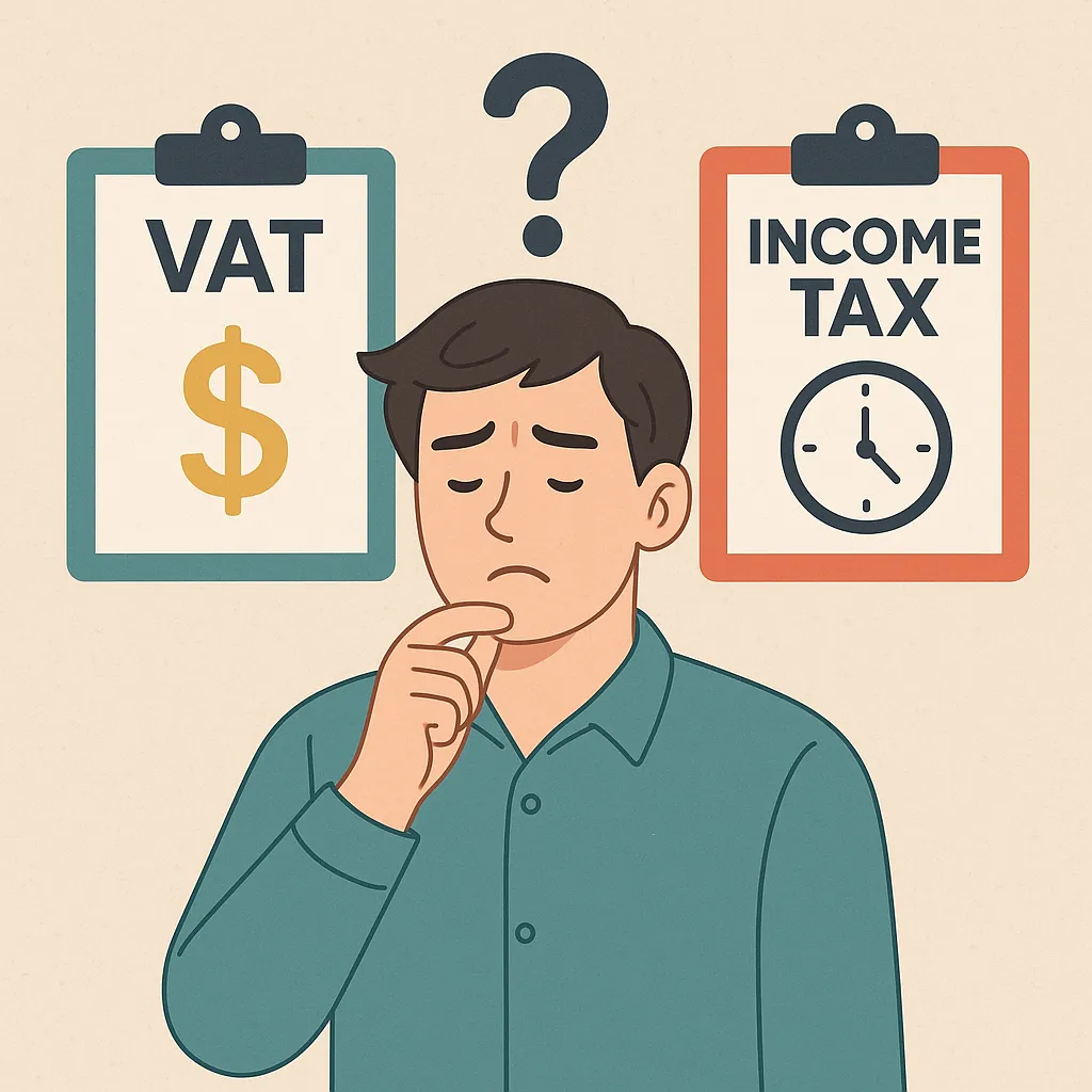 부가가치세와-소득세의-차이점과-납부-시기를-고민하는-남성의-일러스트-이미지