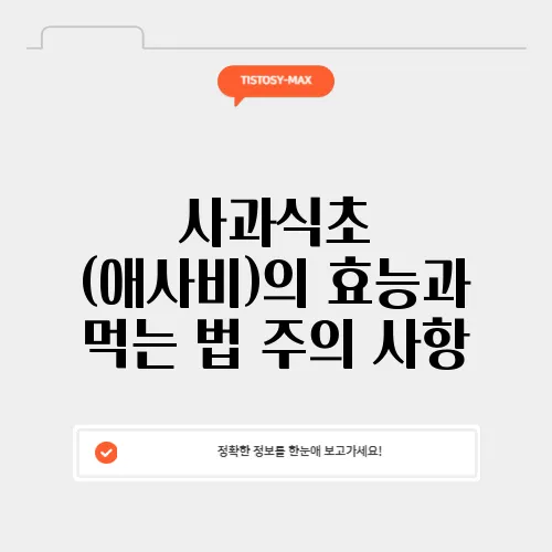 사과식초 (애사비)의 효능과 먹는 법 주의 사항