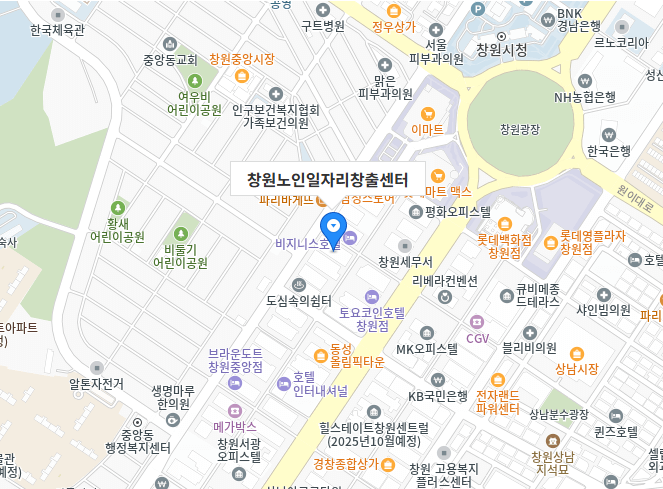 창원노인일자리창출센터 지도 위치