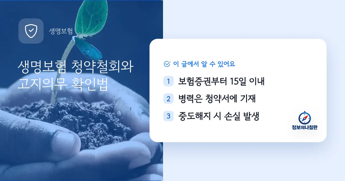 생명보험 청약철회와 고지의무 확인법