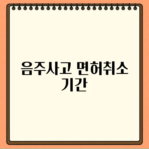음주사고 면허취소 기간